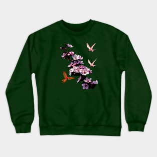 flowers anb birds art design. Crewneck Sweatshirt